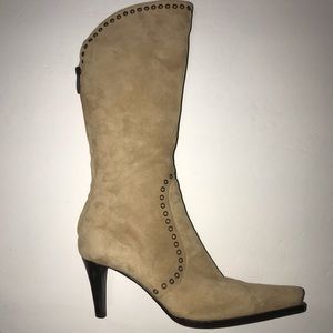 Sergio Rossi suede western boho boots
